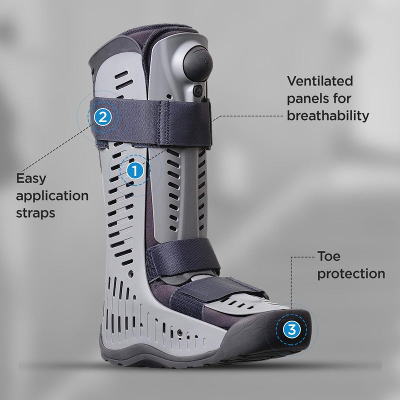 Ossur Rebound Air Walker Boot | Comfortable Walking Boot with Compression Straps & Air Pump Rocker Bottom | Walking Boot for Broken Foot, Walking Boot for Sprained Ankle (Low Top, Large) - Image 5
